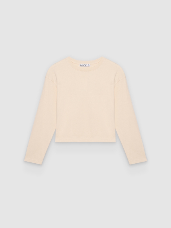  Basic cotton long-sleeve T-shirt raw front view