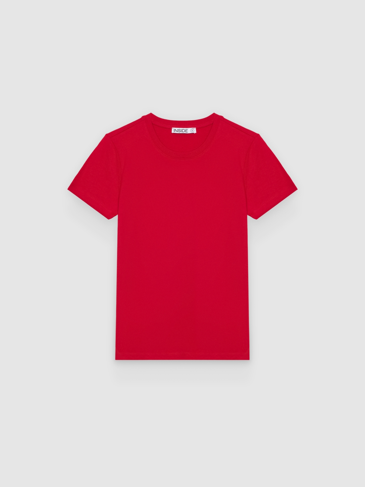 %Pto% Camiseta básica algodón regular carmín vista frontal