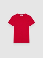 %Pto% Basic cotton regular t-shirt carmine front view