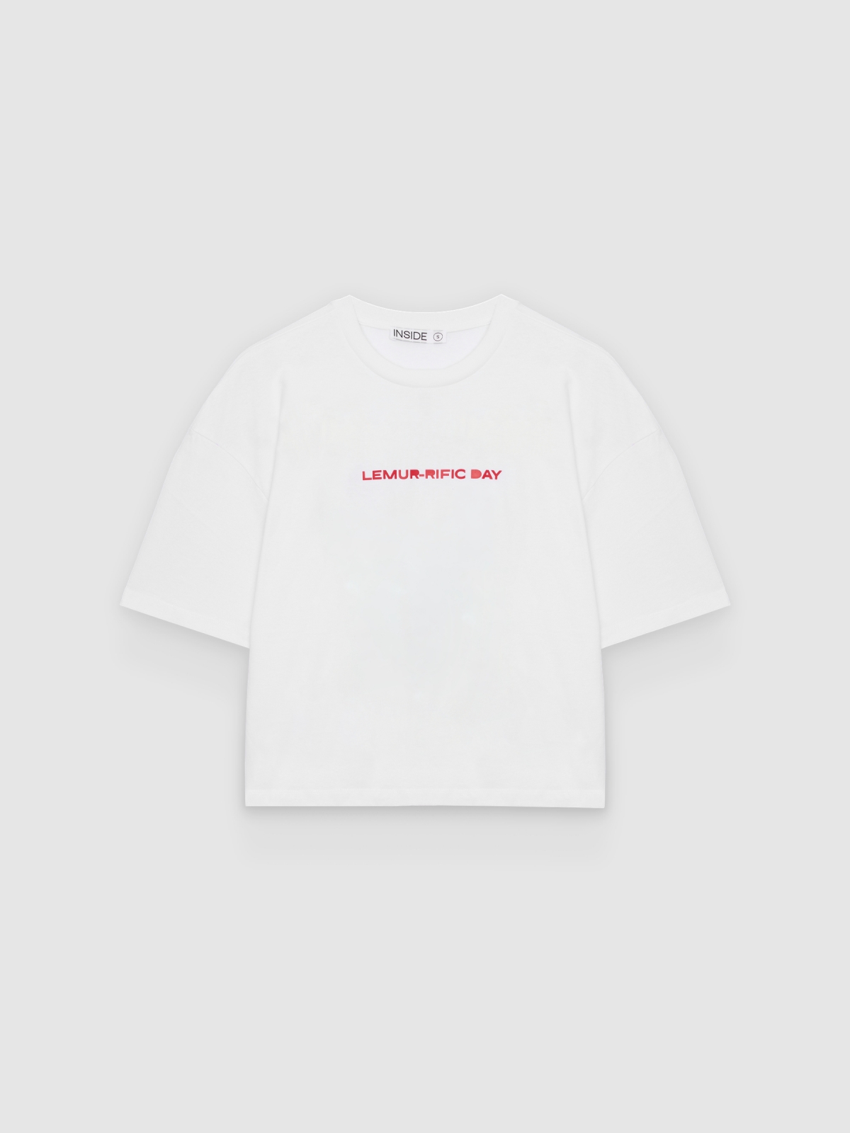 %Pto% Camiseta estampada de algodão branco vista frontal