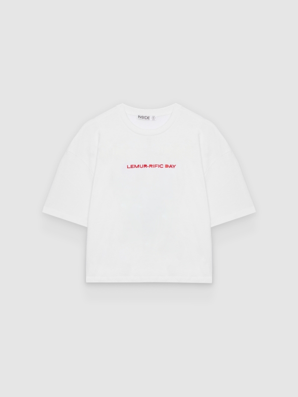  Camiseta estampado algodón blanco vista frontal