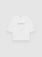 %Pto% Camiseta estampada de algodão branco vista frontal