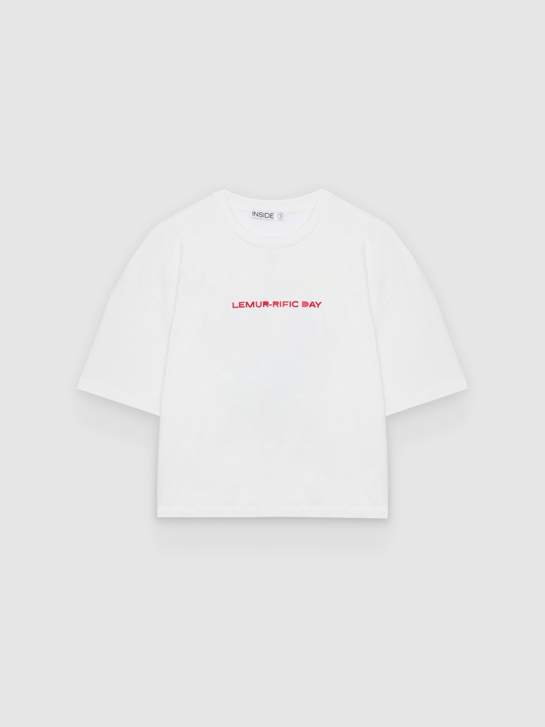 Camiseta estampado algodón blanco vista media frontal