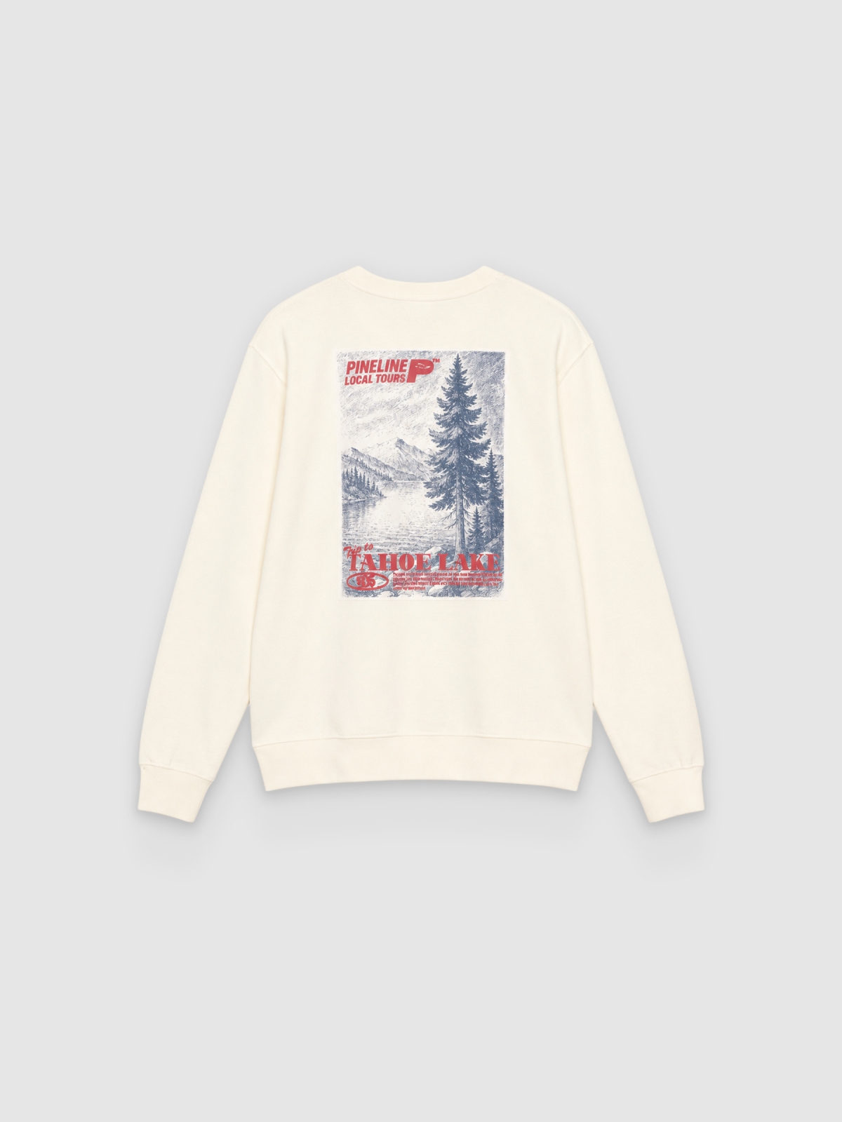 Sudadera coordenadas oversize crudo vista trasera
