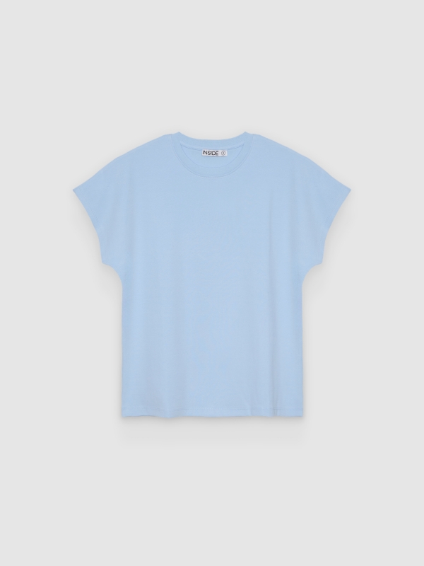  Oversized sleeveless T-shirt light blue front view
