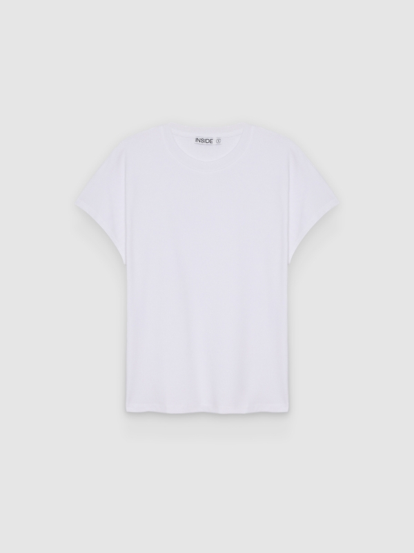  Camiseta oversize sem mangas branco vista frontal