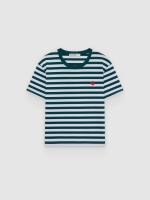 %Pto% Camiseta rayas oversized algodón verde vista frontal