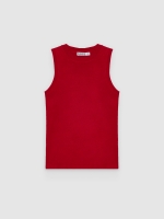 %Pto% Slim fine-knit vest carmine front view