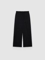 %Pto% Pantalón chándal felpa liso tiro alto negro vista frontal