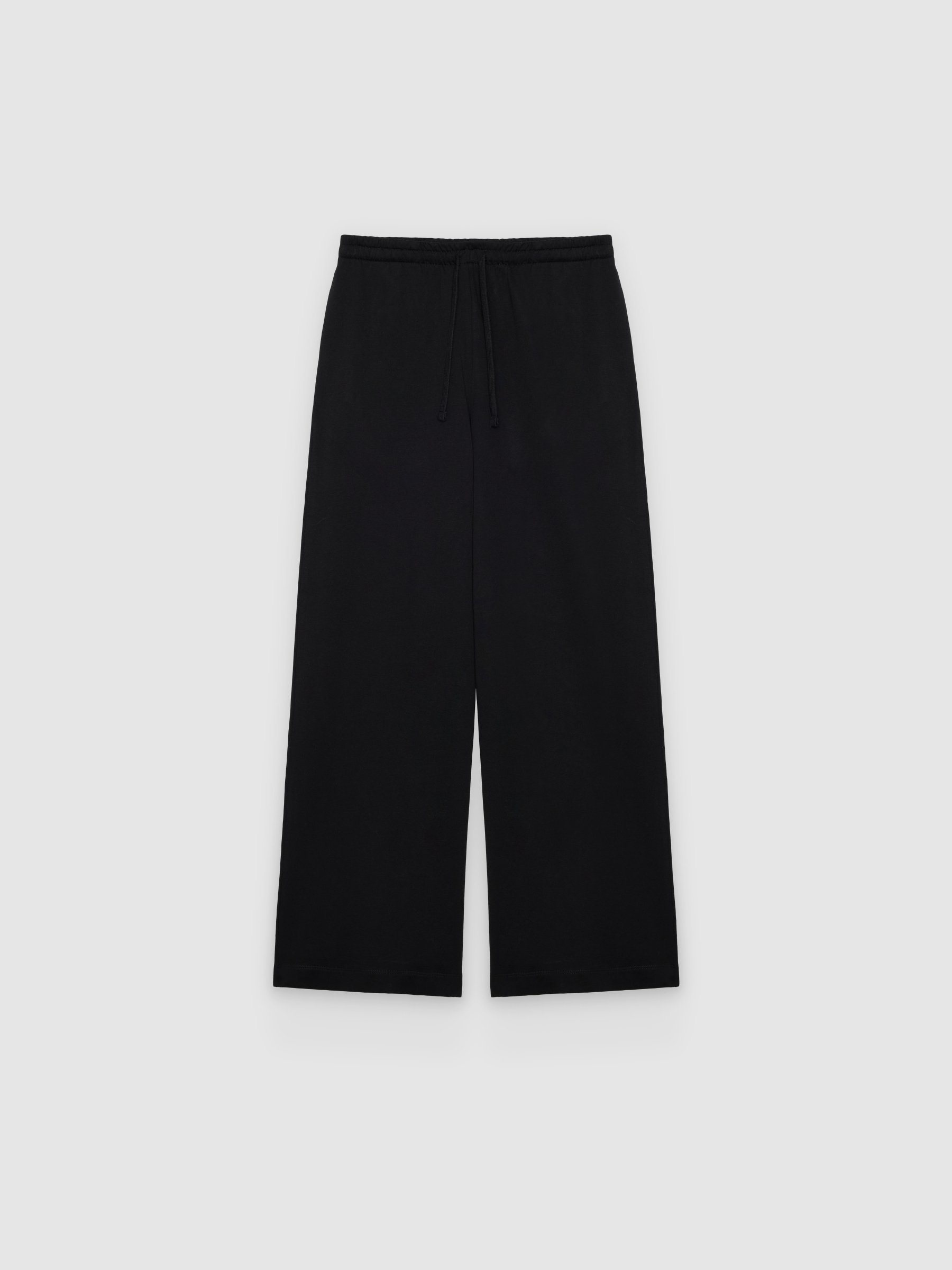 Pantalón chándal felpa liso tiro alto negro vista general frontal