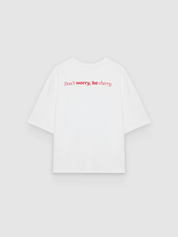 Boxy cherry T-shirt white back view