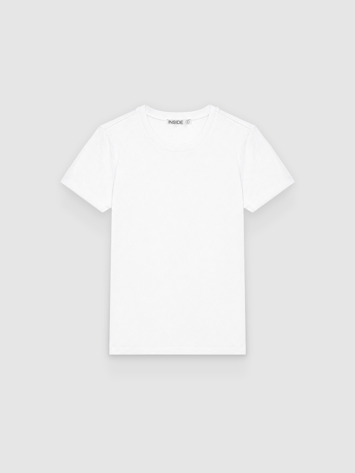 %Pto% Basic cotton regular t-shirt white front view