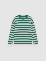 %Pto% Oversized striped T-shirt green front view