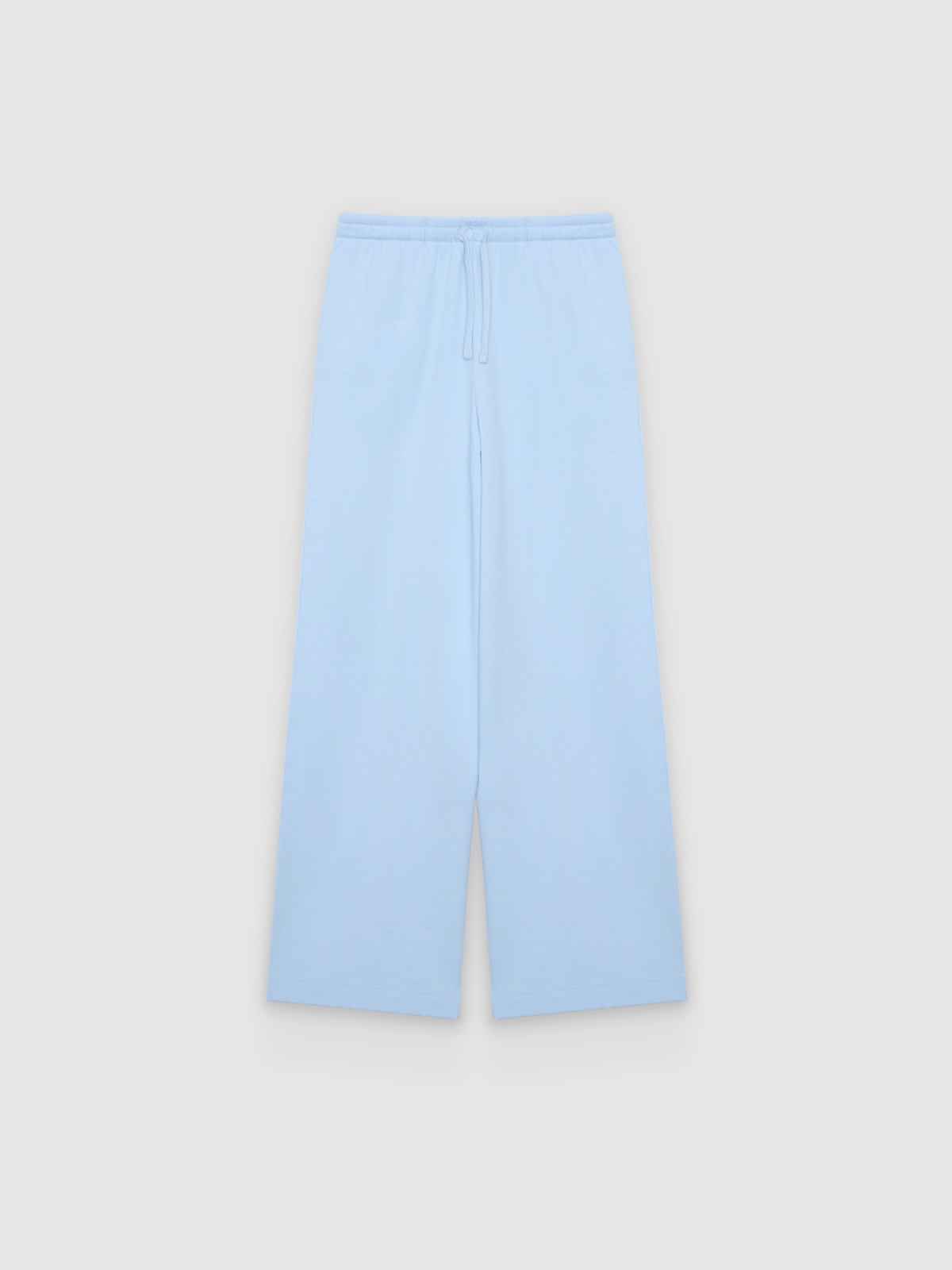 %Pto% Plain high-waisted fleece sweatpants light blue front view