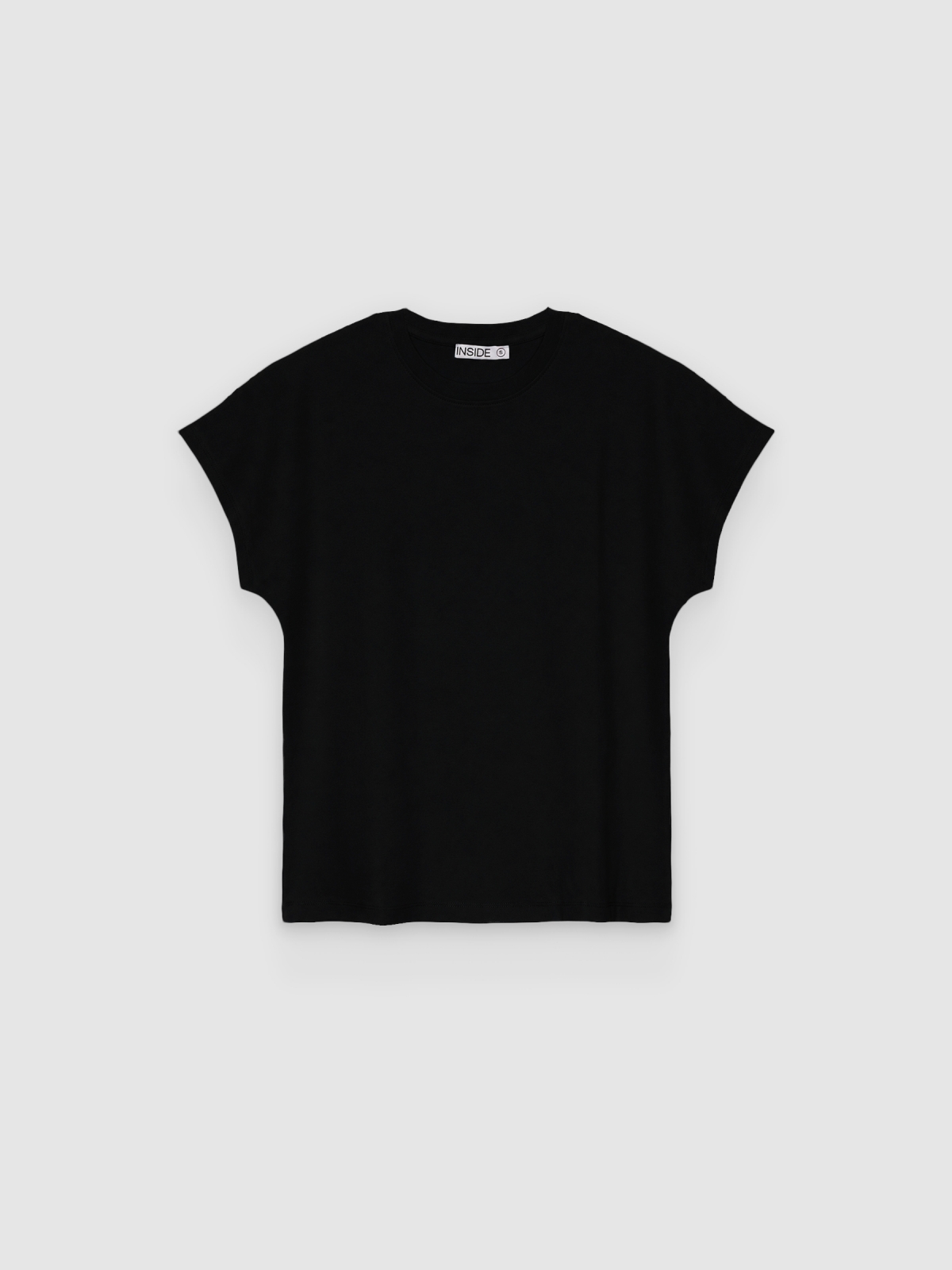 %Pto% Oversized sleeveless T-shirt black front view