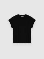 %Pto% Camiseta oversize sem mangas preto vista frontal