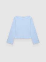 %Pto% Basic t-shirt boat neck light blue front view