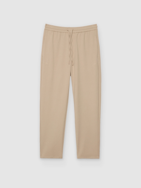 Regular high-rise jogger pants beige front view