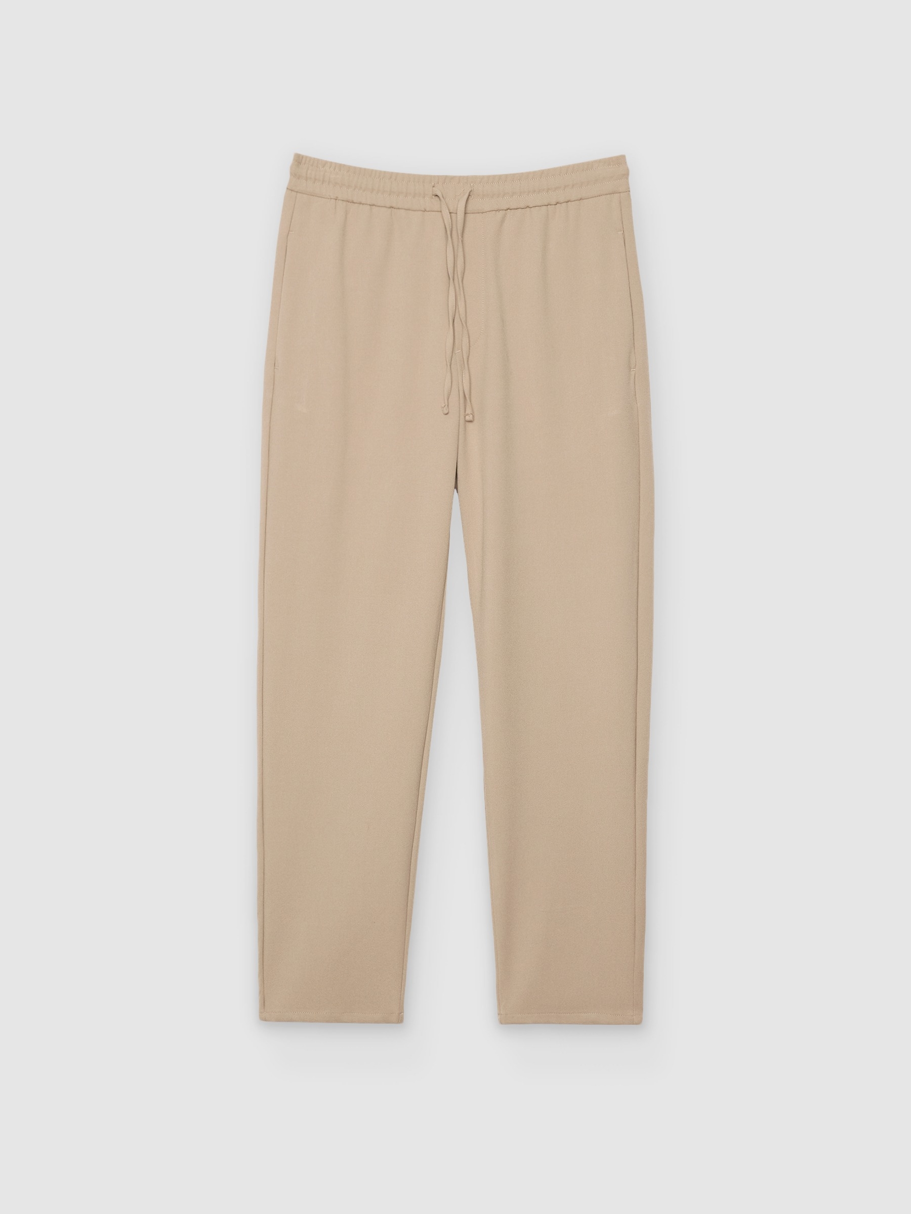  Regular high-rise jogger pants beige front view