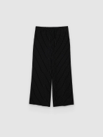 %Pto% Flowy pinstripe pants black front view