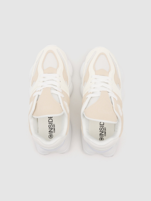 Deportiva casual running baja blanco vista cenital