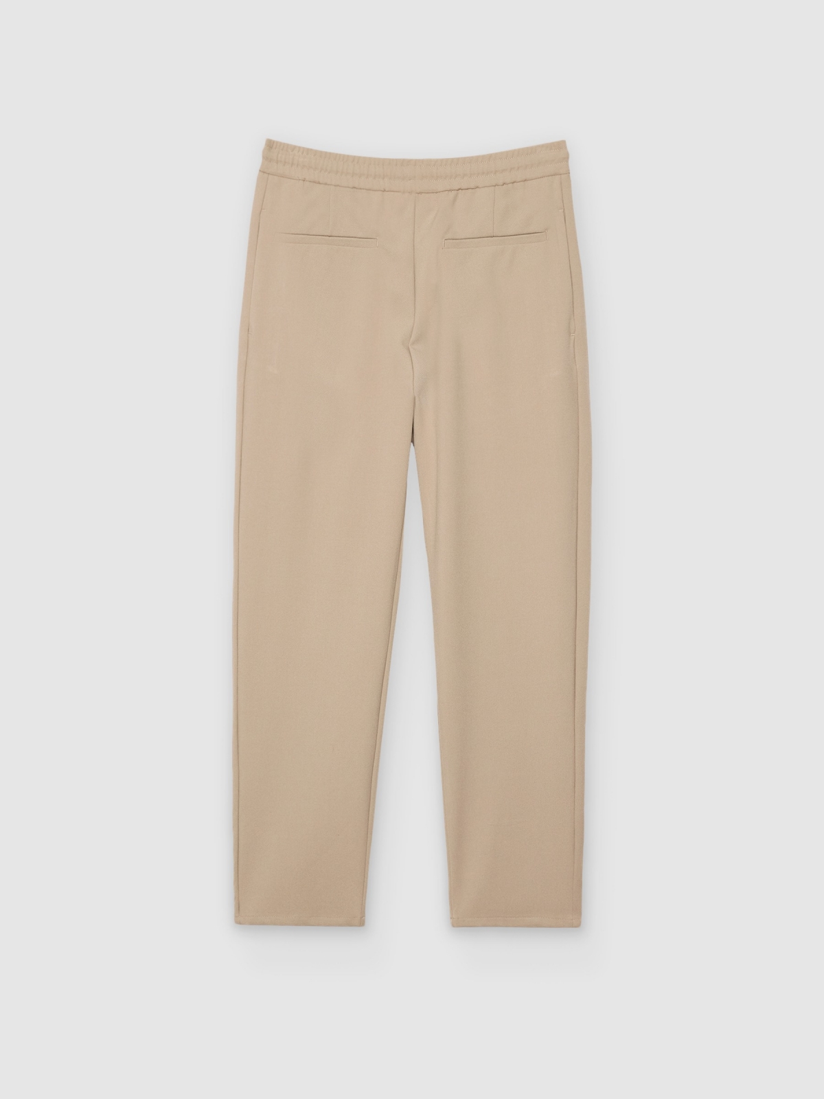 Calça jogger regular cintura alta bege vista traseira