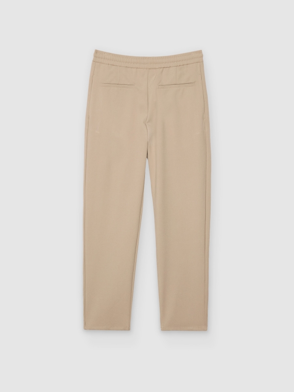 Regular high-rise jogger pants beige back view