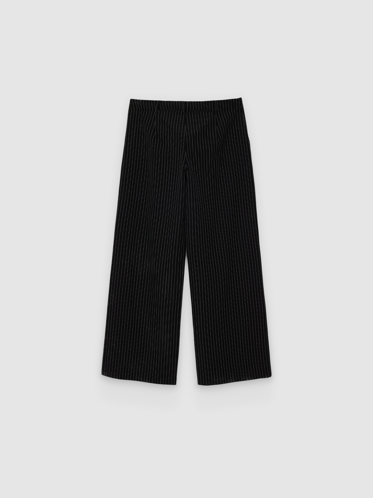 Flowy pinstripe pants black back view
