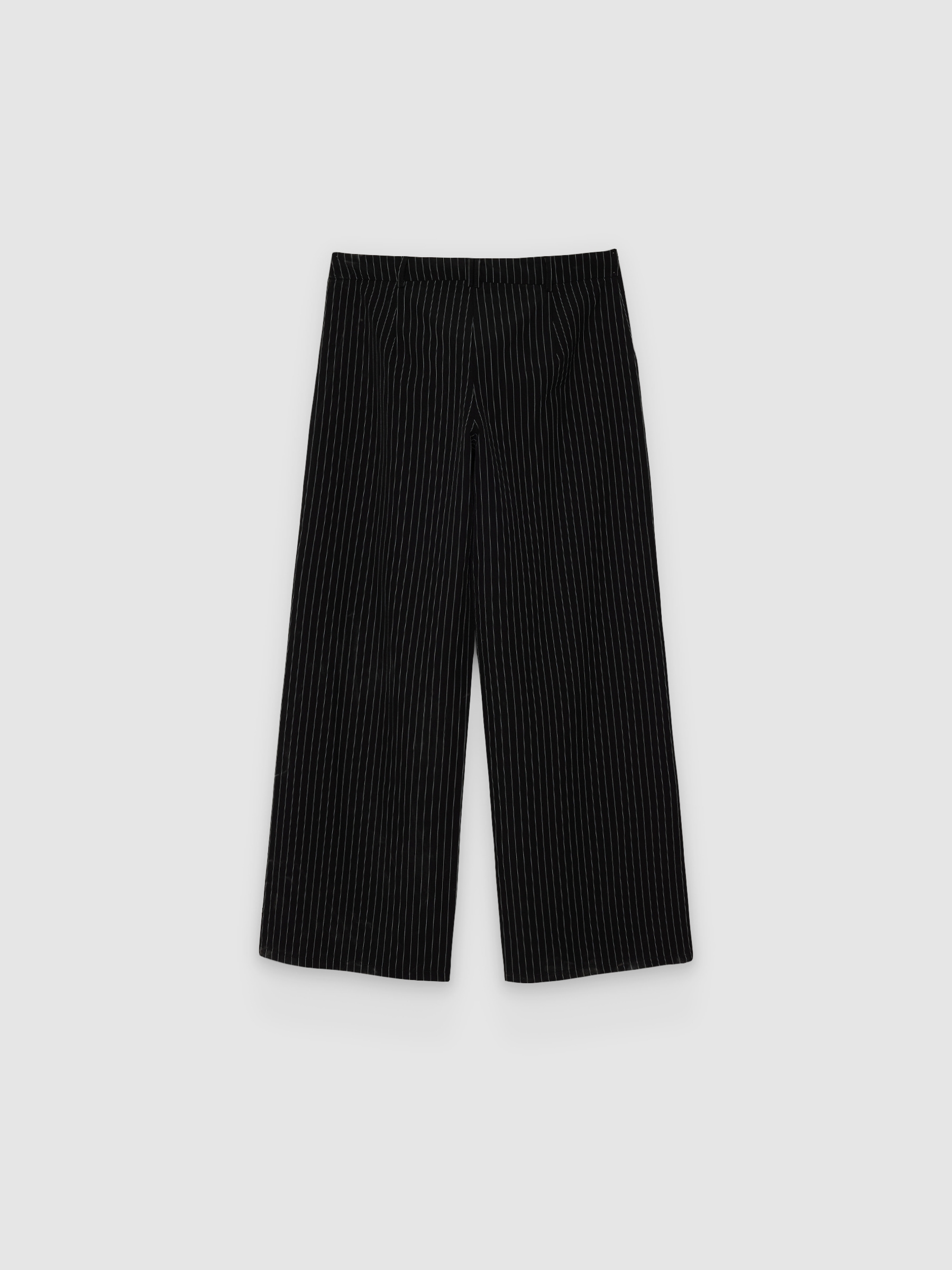  Flowy pinstripe pants black front view
