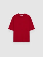 %Pto% Camiseta oversize básica lisa carmín vista frontal