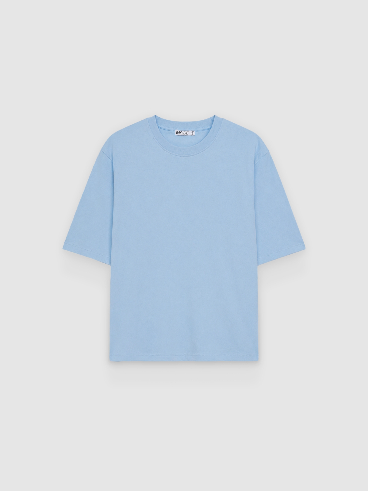 %Pto% Basic plain oversized T-shirt light blue front view
