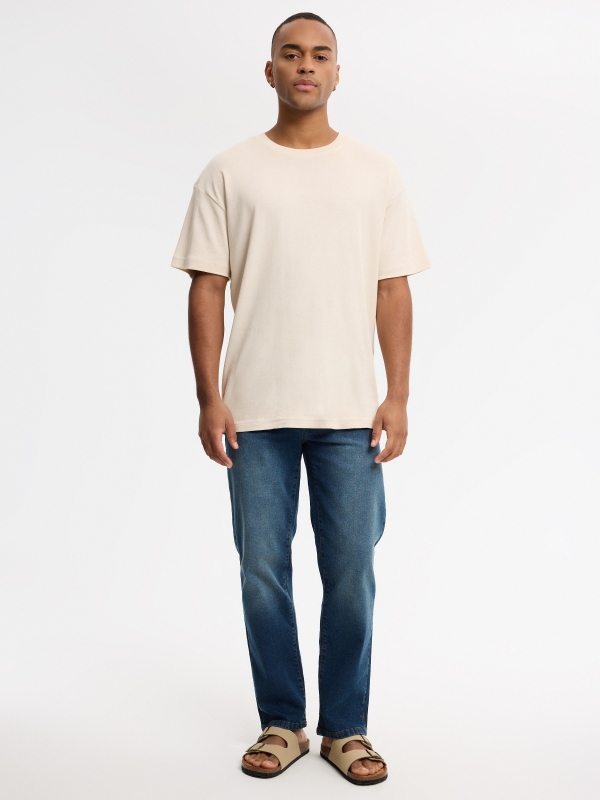 Basic regular jeans dark blue front view
