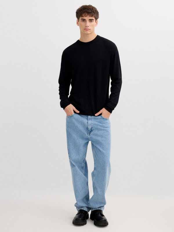 Baggy Denim Jeans blue front view