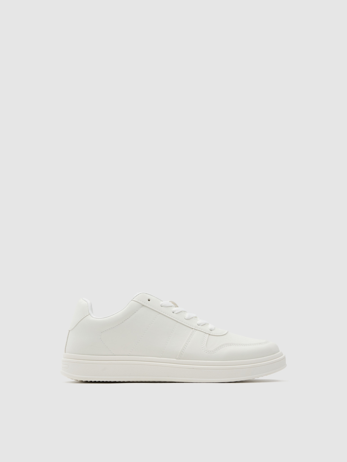 Zapatilla casual blanco polipiel blanco