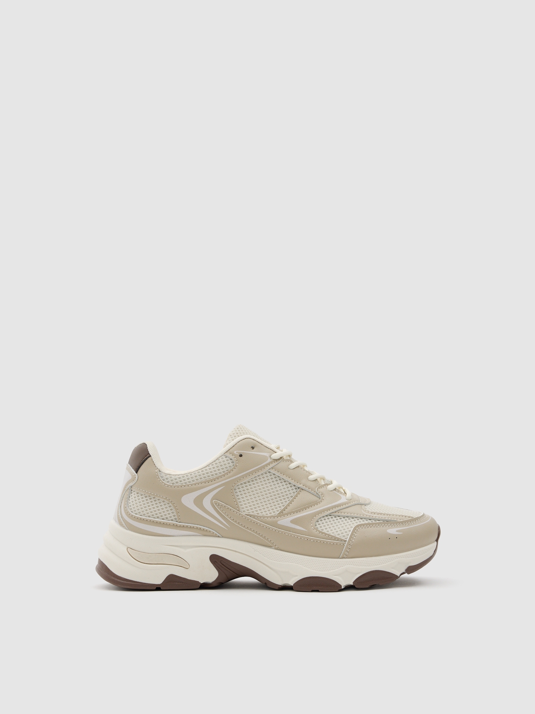 Casual running sneaker nylon beige