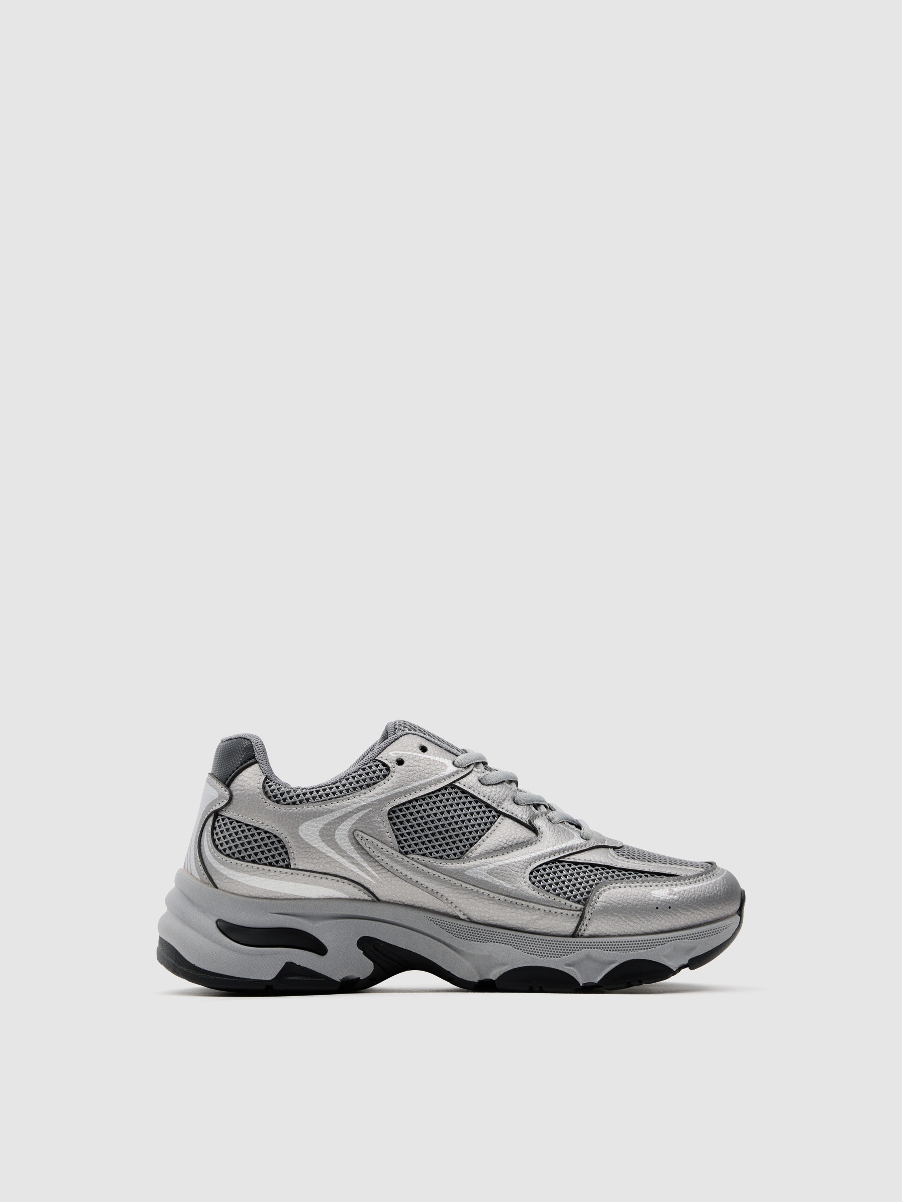 Gray nylon running shoe grey