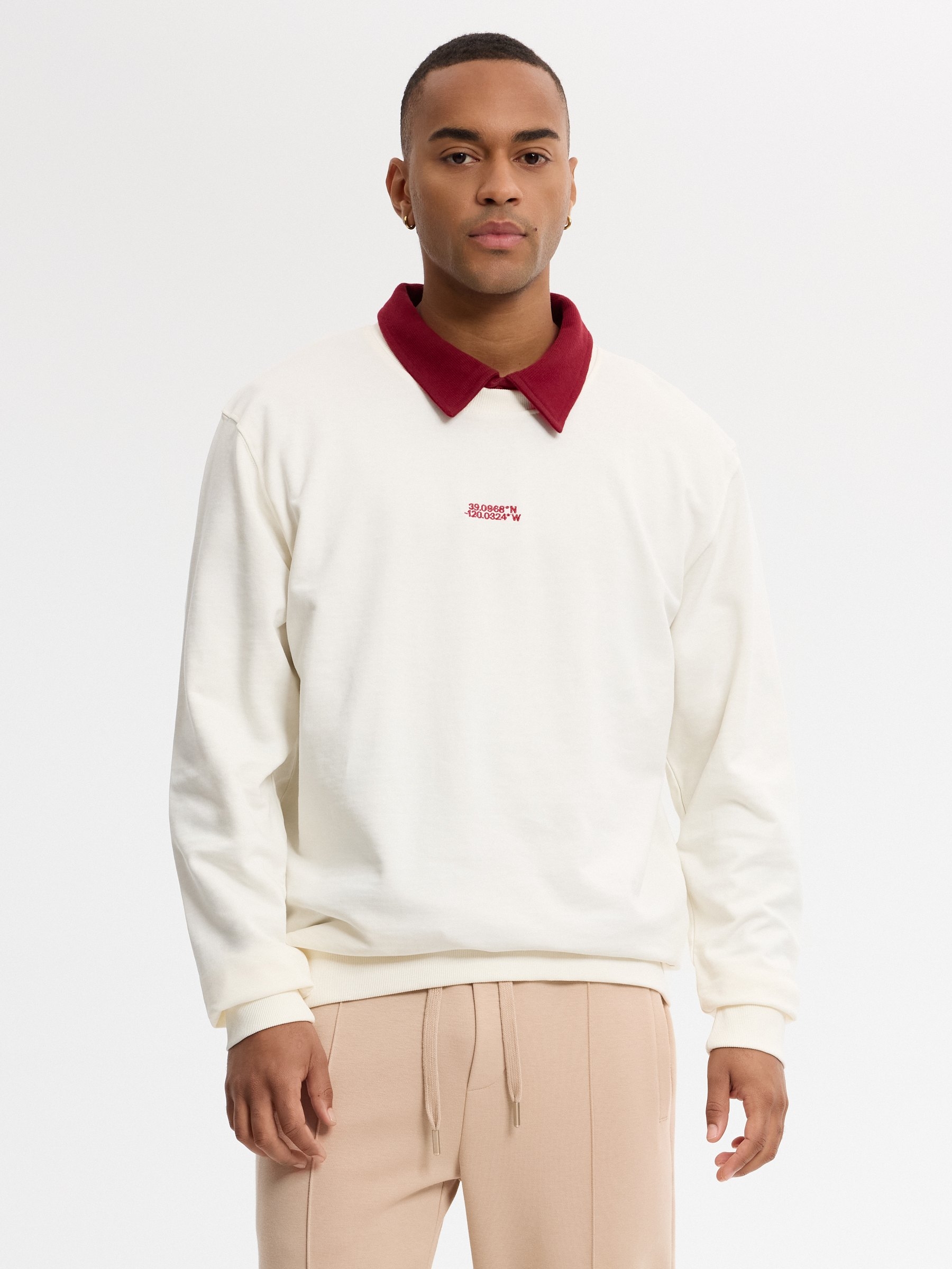 Oversized coordinates sweatshirt raw middle front view