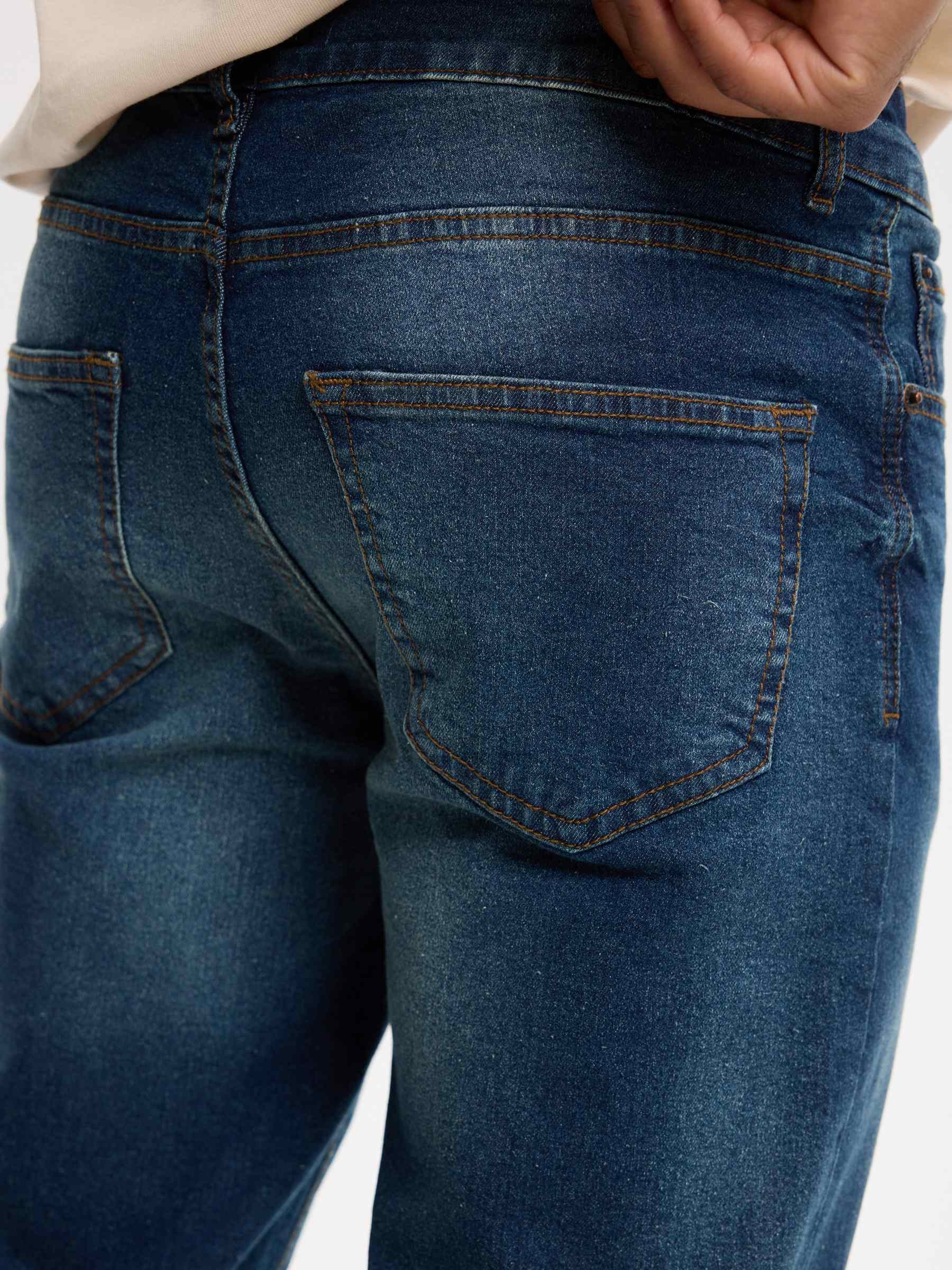 Jeans regular básicas azul escuro vista geral frontal