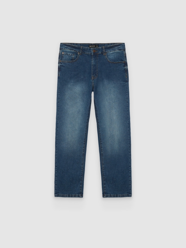  Basic regular jeans dark blue front view