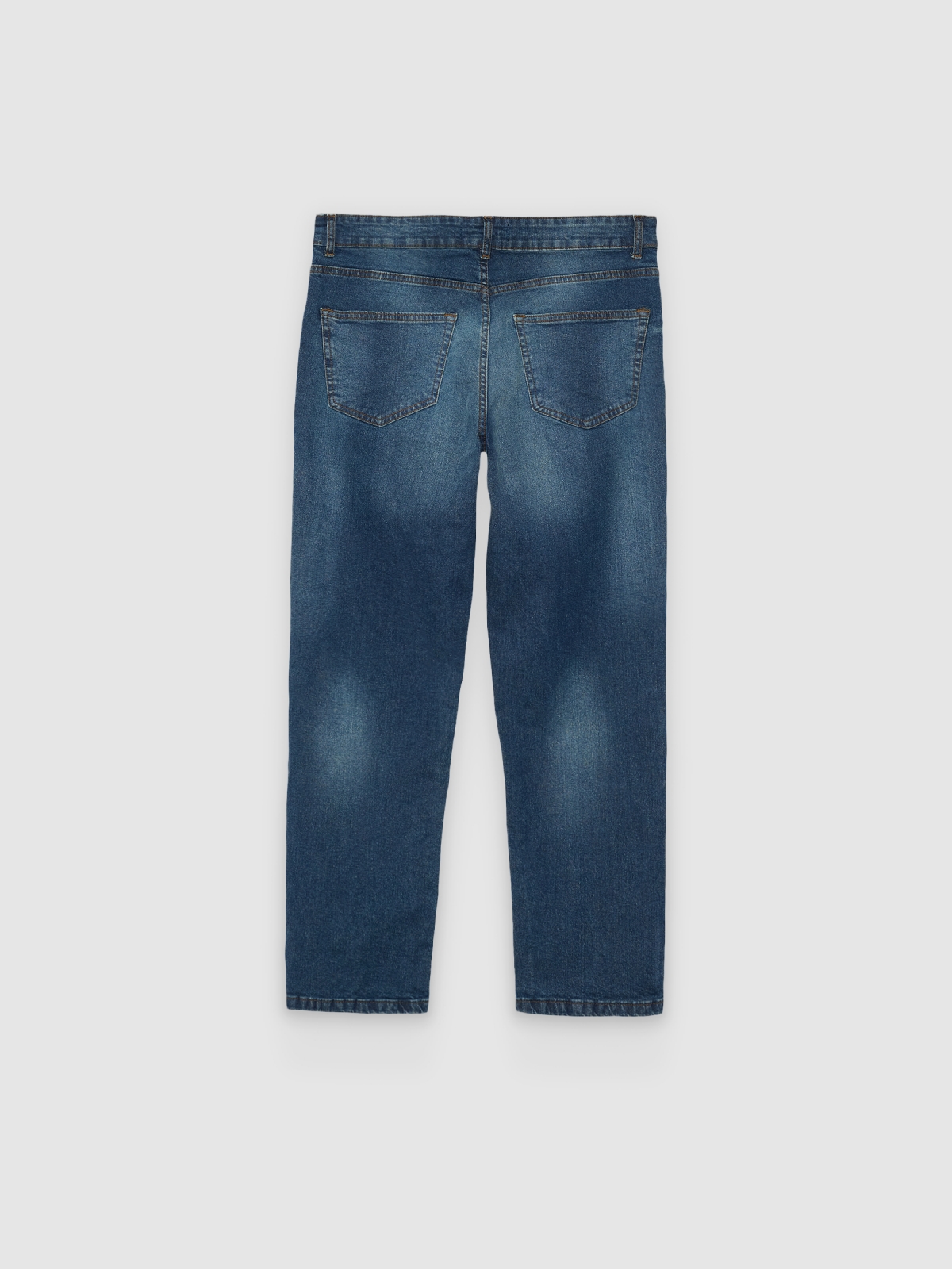 Basic regular jeans dark blue back view