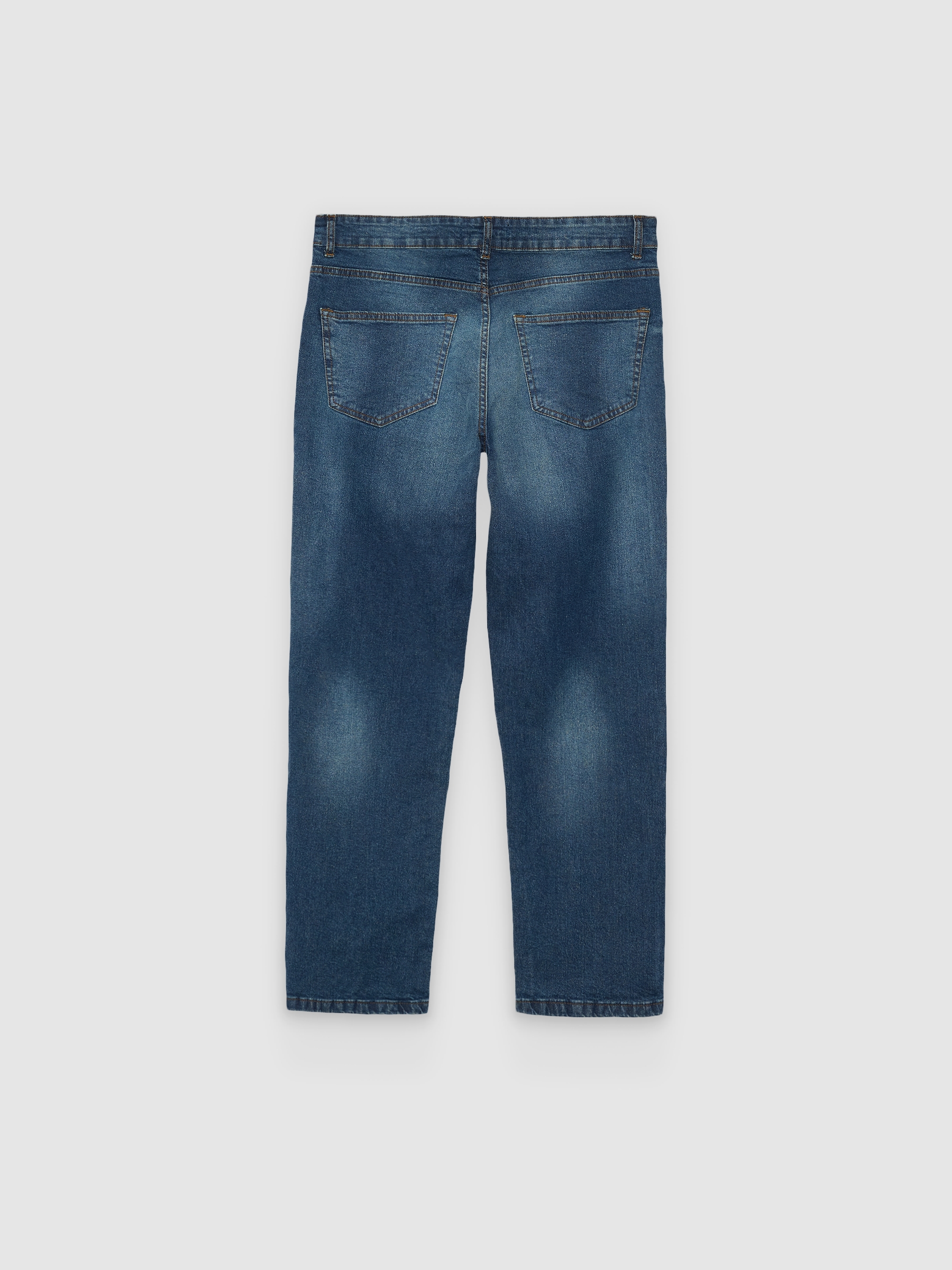 Basic regular jeans dark blue front view
