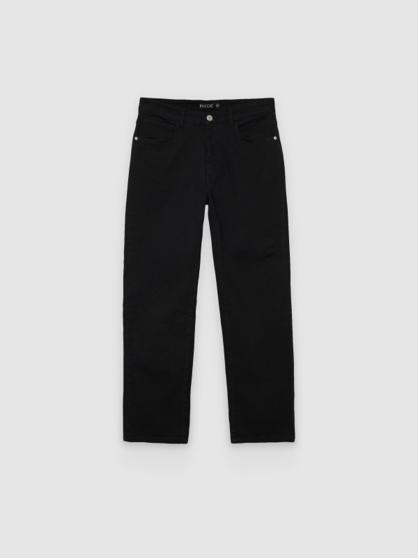  Jeans de cor básica preto vista frontal