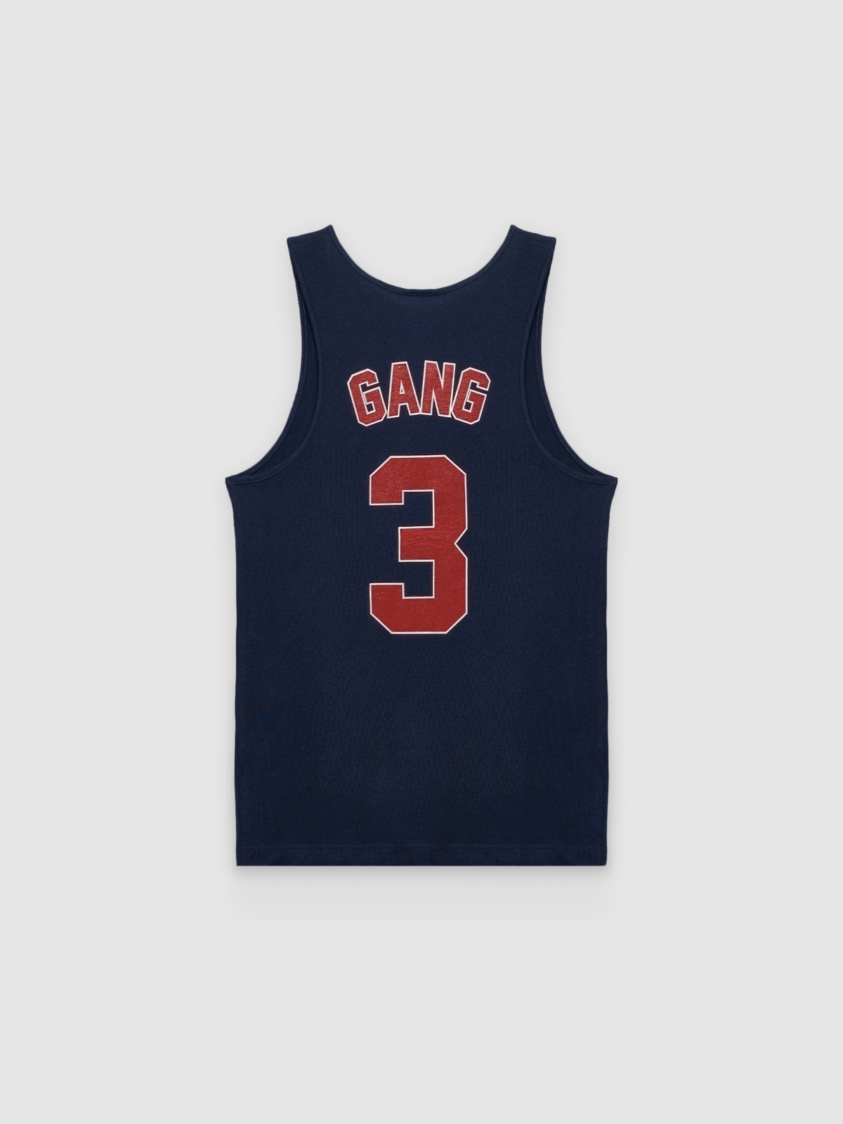 Camiseta tirantes Atlanta azul marino vista trasera