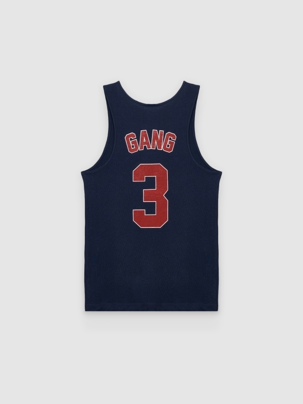 Camiseta tirantes Atlanta azul marino vista trasera