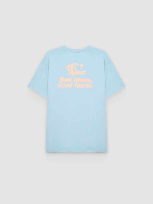 Camiseta mini print playa azul vista trasera