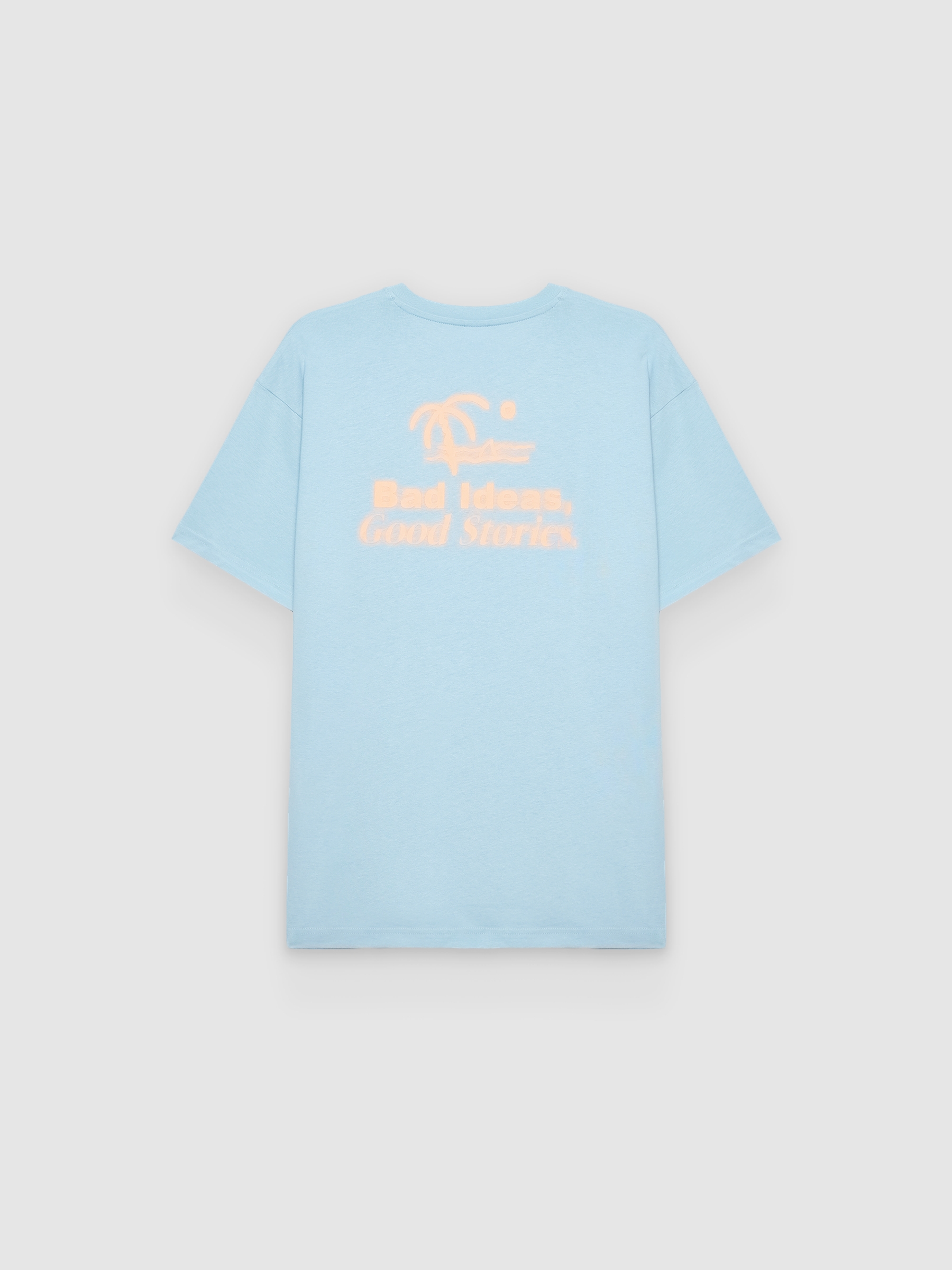 Beach mini print T-shirt blue middle front view