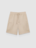 %Pto% Bermuda deportiva de felpa beige vista frontal