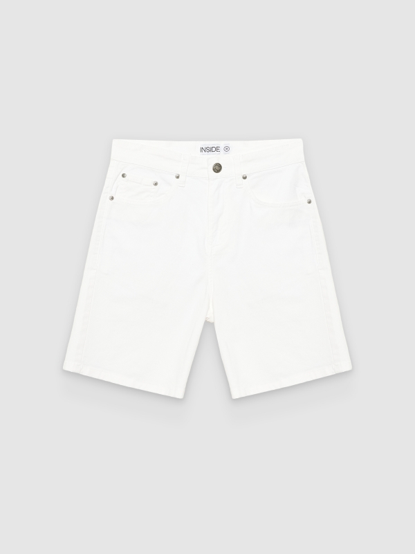  Bermudas regular branco vista frontal