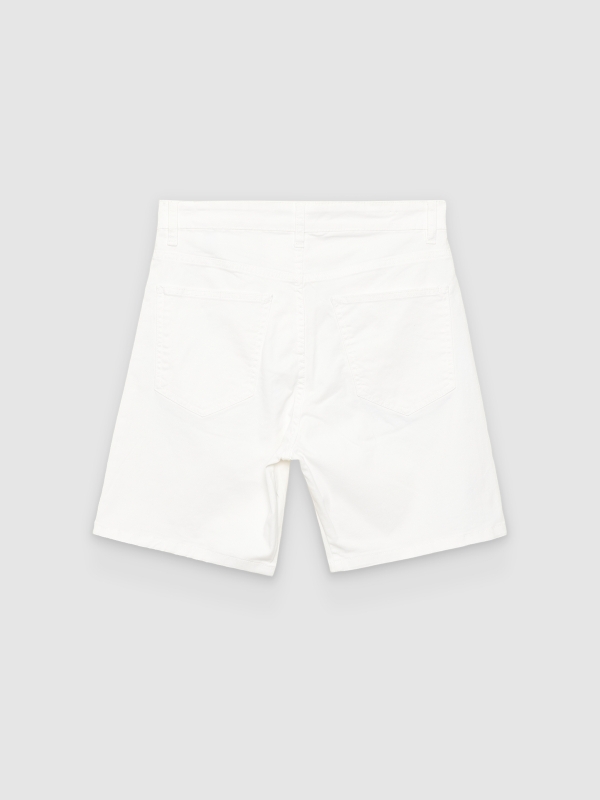 Bermudas regular branco vista traseira