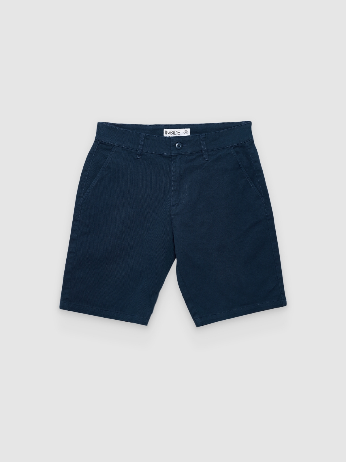 %Pto% Bermuda Chino casual petrol blue front view